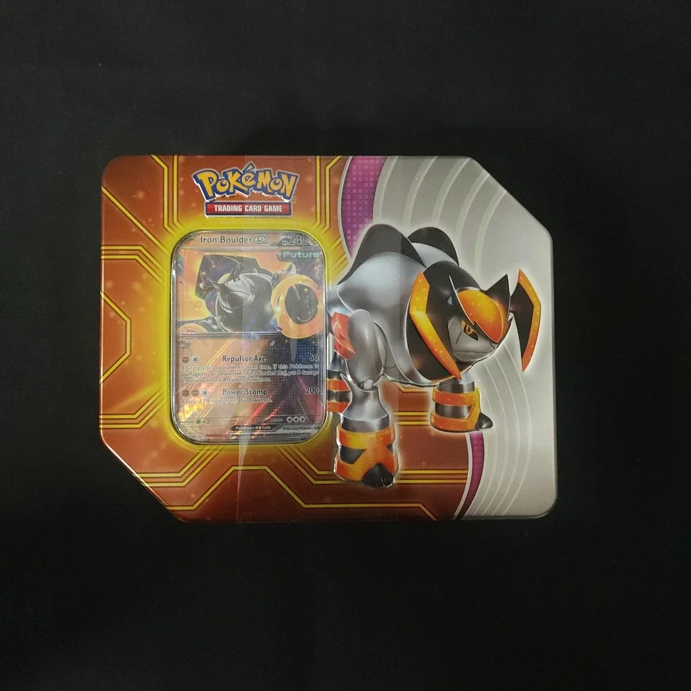 Pokemon Paradox Destinies Tin Iron Boulder ex Sealed 5 Booster Packs
